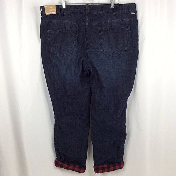 NWT Eddie Bauer Boyfriend Midrise Slim Flannel Lined Jeans Womens Plus Size 20W - Picture 2 of 10